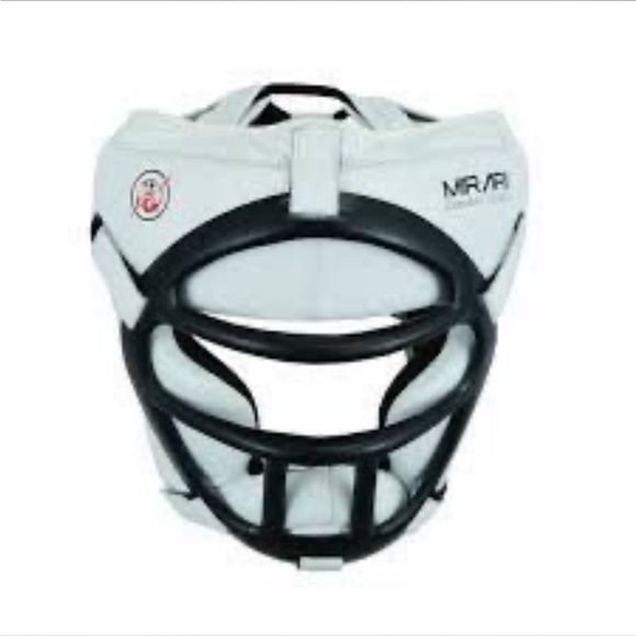 mirari | Accessories | Black And White Head Guard With Face Shield Size ...